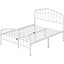 Yaheetech White 4ft6 Double Metal Bed Frame with Arched Headboard and Footboard