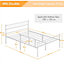 Yaheetech White 4ft6 Double Metal Bed Frame with Slatted Headboard and Footboard