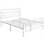 Yaheetech White 4ft6 Double Metal Bed Frame with Sparkling Star Design Headboard and Footboard