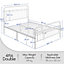 Yaheetech White 4ft6 Double Metal Bed Frame with Vintage Headboard and Footboard