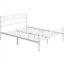Yaheetech White 5ft King Metal Bed Frame with Arrow Design Headboard and Footboard