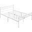 Yaheetech White 5ft King Metal Bed Frame with Slatted Headboard and Footboard