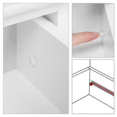 Yaheetech White Bedside Table Minimalist Slim End Table with Storage Drawer
