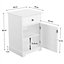 Yaheetech White Bedside Table with 1 Drawer and Slatted Door