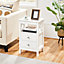 Yaheetech White Bedside Table with 2 Drawers & 1 Open Storage Shelf