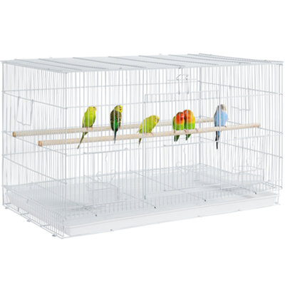 Yaheetech White Bird Cage Flight Cage Extra Space w/ Slide-out Tray and Wood Perches