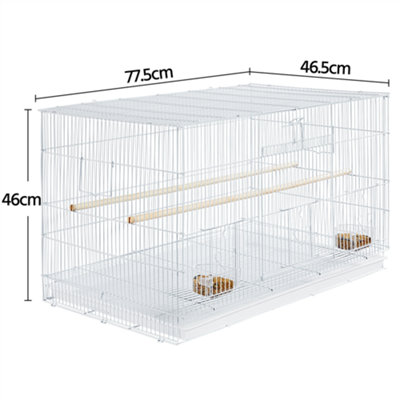 Yaheetech White Bird Cage Flight Cage Extra Space w Slide out Tray and Wood Perches