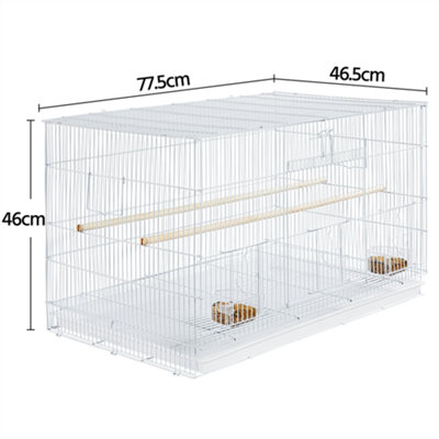 Yaheetech White Bird Cage Flight Cage Extra Space w/ Slide-out Tray and Wood Perches