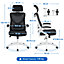 Yaheetech White/Black High Back Mesh Office Chair with Headrest and Armrest