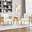 Yaheetech White Boucle Upholstered Accent Chair with Rattan Back and Sides