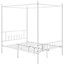 Yaheetech White Double Metal Canopy Bed Frame with Headboard and Footboard Sturdy Slatted Structure