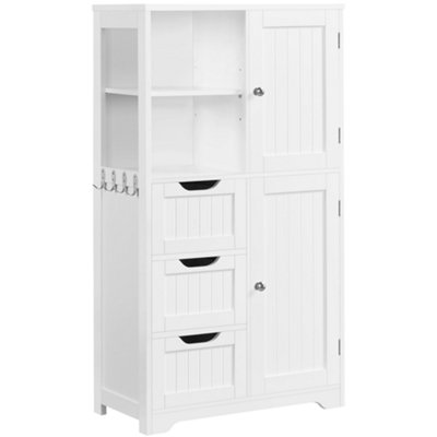 Yaheetech White Freestanding Bathroom Storage Cabinet with Open Compartments