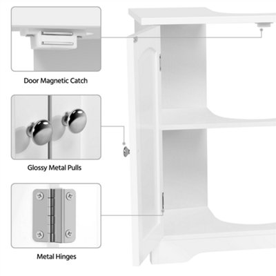 Buy Yaheetech White Freestanding Bathroom Under Sink Cabinet at B&Q