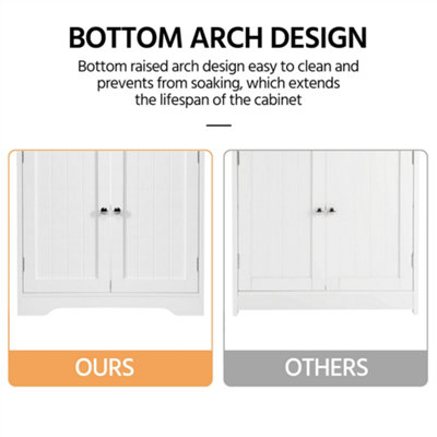 Buy Yaheetech White Freestanding Bathroom Under Sink Cabinet at B&Q