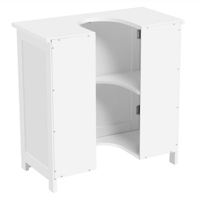 Buy Yaheetech White Freestanding Bathroom Under Sink Cabinet at B&Q