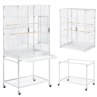 Yaheetech White Mobile Metal Bird Cage w/ Detachable Stand Large - 4