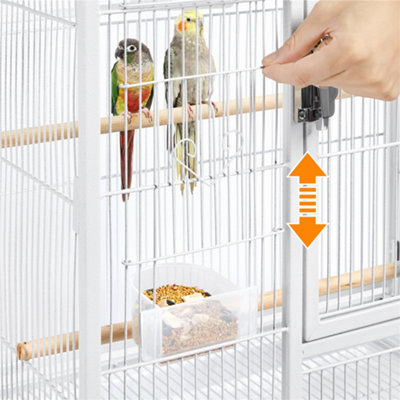 Yaheetech White Mobile Metal Bird Cage w/ Detachable Stand Large - 8