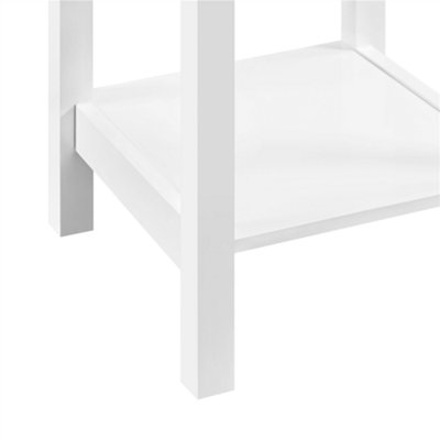 Yaheetech White Narrow Bedside Table Nightstand with 1 Drawer & 2 Shelves