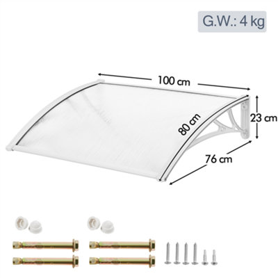 Yaheetech White Outdoor Awning Canopy for Window Front Door Porch - 4