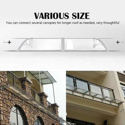Yaheetech White Outdoor Awning Canopy for Window Front Door Porch - 6