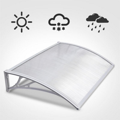 Yaheetech White Outdoor Awning Canopy for Window Front Door Porch - 8