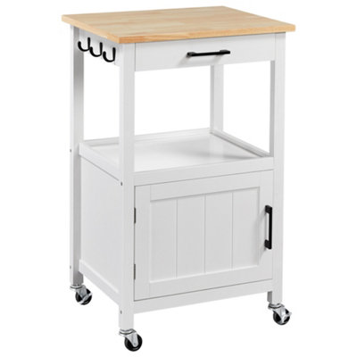 Yaheetech White Rolling Kitchen Cart