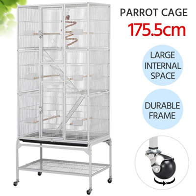 Yaheetech White Rolling Metal Bird Cage with Detachable Stand Large - 4
