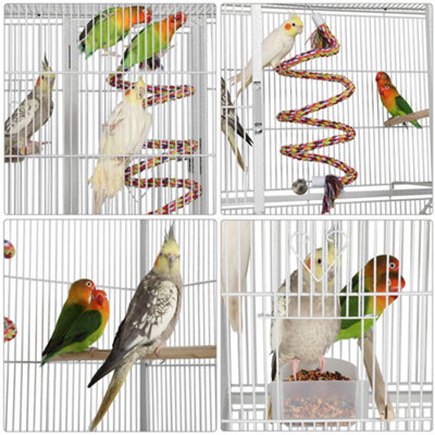 Yaheetech White Rolling Metal Bird Cage with Detachable Stand Large - 5
