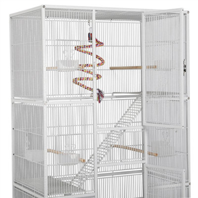 Yaheetech White Rolling Metal Bird Cage with Detachable Stand Large - 7