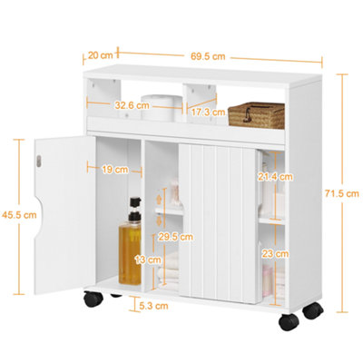 Small Bathroom Storage Yaheetech White Bathroom Storage Cabinet With Drawer & Adjustable Shelf - Free Standing Organizer White MDF Bathroom Cabinet