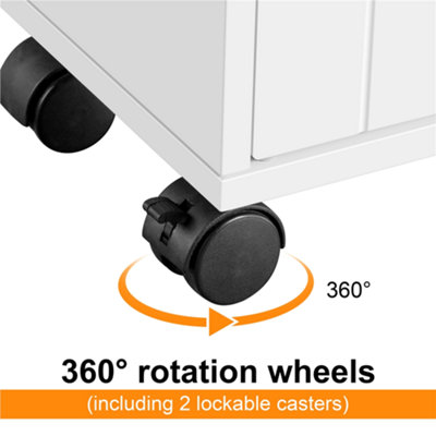 Yaheetech White Slim Bathroom Storage Cabinet w/ Adjustable Shelf and ...