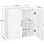 Yaheetech White Wall Mount Cabinet Storage Organizer with Adjustable Shelf for Bathroom/Living Room/Kitchen