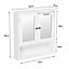 Yaheetech White Wall Mount Cabinet with Double Mirror Doors & Adjustable Shelf