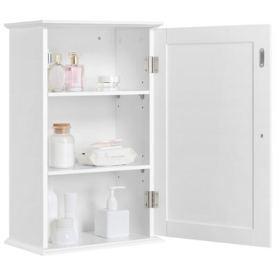 Yaheetech White Wall Mounted Cabinet Storage with 3 Tiers Adjustable Shelf