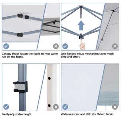 Yaheetech White Waterproof 3 x 3m Pop-up Canopy - 5