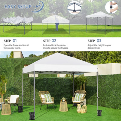 Yaheetech White Waterproof 3 x 3m Pop-up Canopy - 6