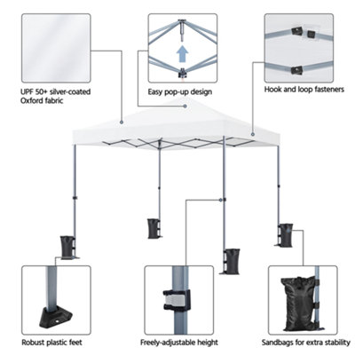 Yaheetech White Waterproof 3 x 3m Pop-up Canopy - 9