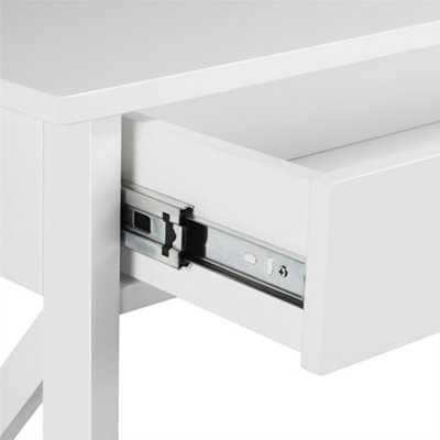 Yaheetech White X-Shaped Side Console Table with Drawer