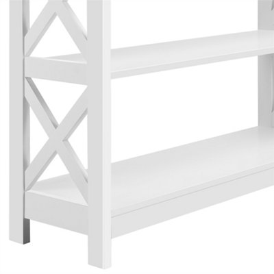 Yaheetech White X-Shaped Side Console Table with Drawer