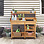 Yaheetech Wood Outdoor Potting Bench Table with Sink Drawer Rack Shelves