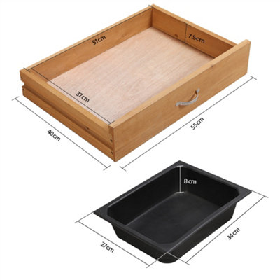 Yaheetech Wood Outdoor Potting Bench Table with Sink Drawer Rack Shelves - 4
