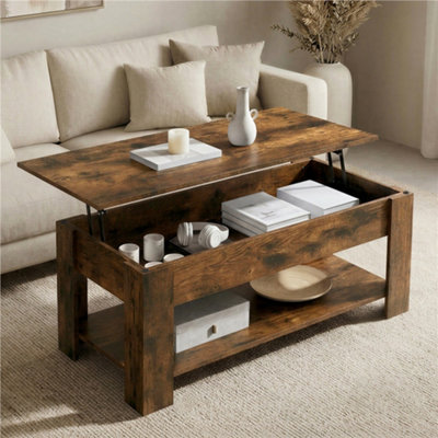 Yaheetech Wooden Lift Top Coffee Table with Storage for Living Room ...