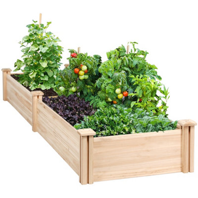 Yaheetech Wooden Raised Garden Bed Divisible Planter Box for Yard