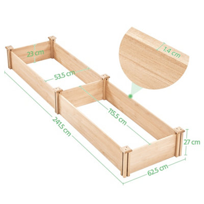 Yaheetech Wooden Raised Garden Bed Divisible Planter Box for Yard - 3