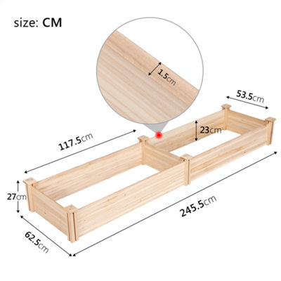 Yaheetech Wooden Raised Garden Bed Divisible Planter Box for Yard