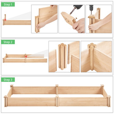 Yaheetech Wooden Raised Garden Bed Divisible Planter Box for Yard - 5