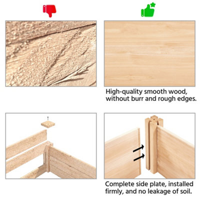 Yaheetech Wooden Raised Garden Bed Divisible Planter Box for Yard - 6