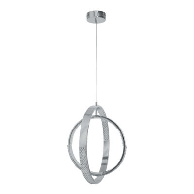 Yaiza LED Polished Chrome & Crystal Ceiling Pendant