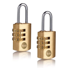 Yale Brass Combination Padlock 22m Pack of 2 - Y150B/22/120/2
