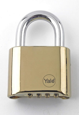Yale Brass Combination Padlock 50mm, suitable for gates & garage - Y126/50/127/1